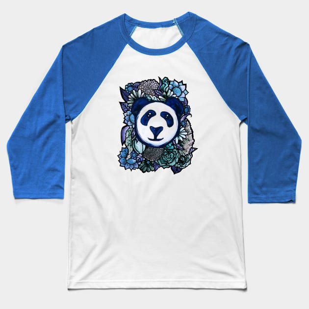 Panda Bear Blues Baseball T-Shirt by bubbsnugg